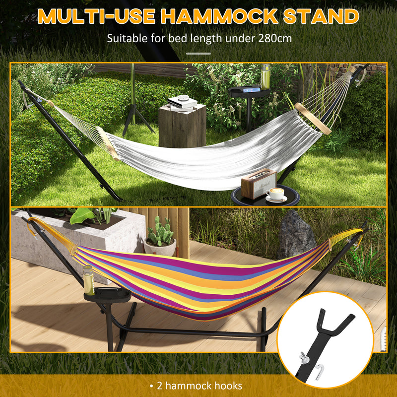 Outsunny 9.4ft Hammock Stand with Side Tray Stand, Steel Frame Hammock Net Stand, for String-style, Brazilian-style – view 5