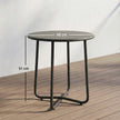 Round metal garden side table dark grey – image 3