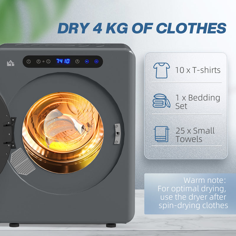 4 kg compact tumble dryer in grey – image 5