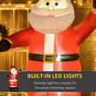LED lighting on the 8ft waving Santa Christmas inflatable