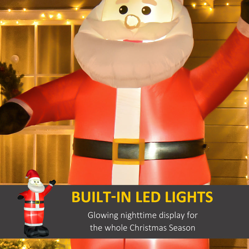 LED lighting on the 8ft waving Santa Christmas inflatable