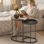Set of Two Industrial Nesting Tables - Grey
