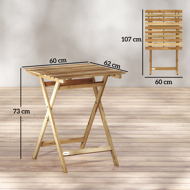 Folding acacia wood garden table – image 3