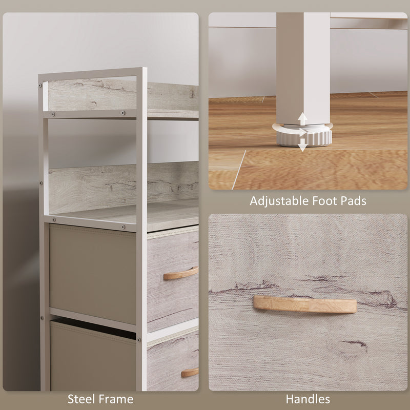 White & natural 7-drawer storage unit – image 7