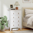 White 4-drawer chest with leather handles – image 2