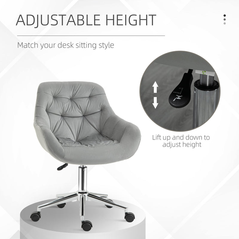Button-tufted velvet desk chair – image 4
