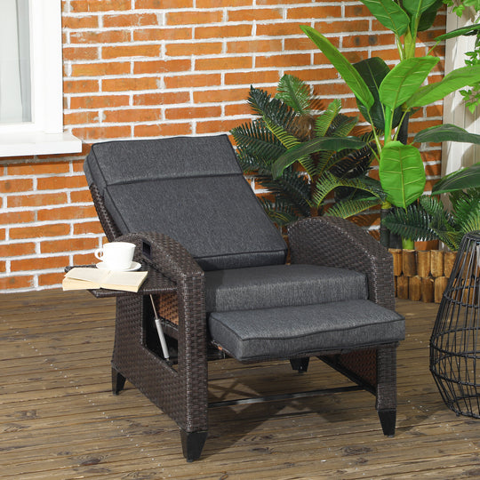 Reclining rattan garden chair – image 2