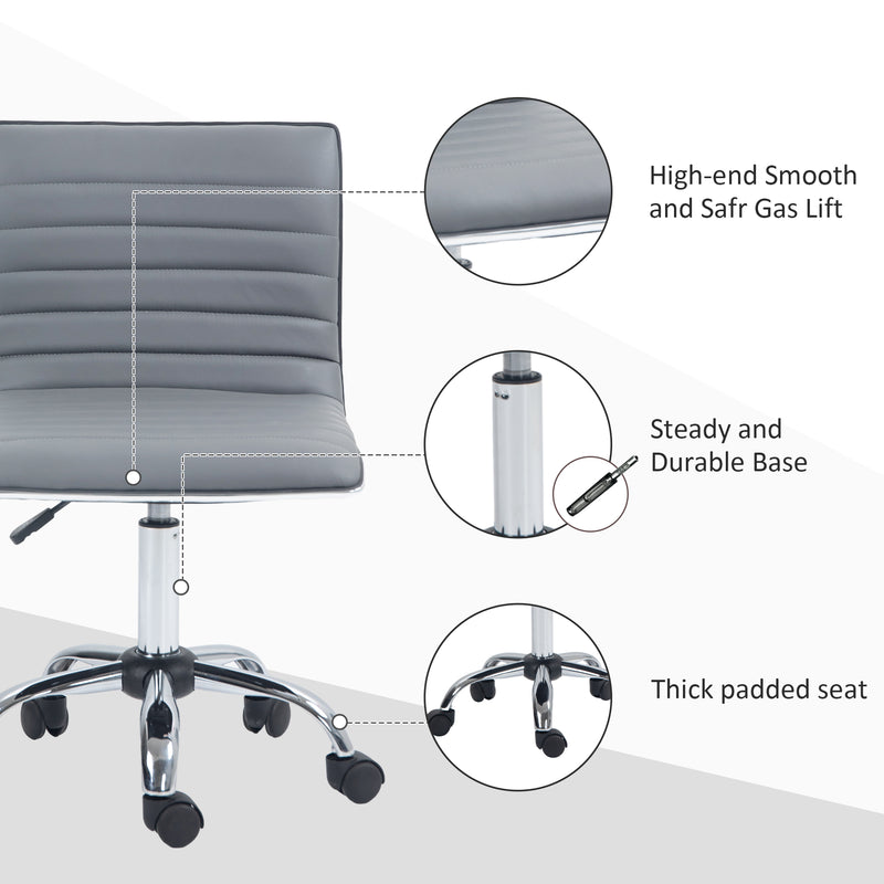 Light grey armless task chair – image 7