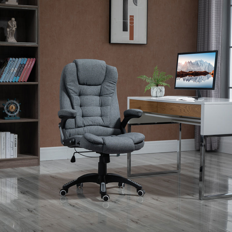 Linen-feel reclining office chair – image 2
