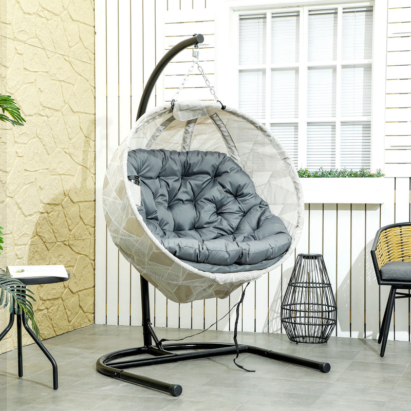 Geometric hanging egg chair – image 2