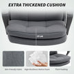 HOMCOM Double Padded Linen-Look Office Chair - Charcoal Grey – view 6