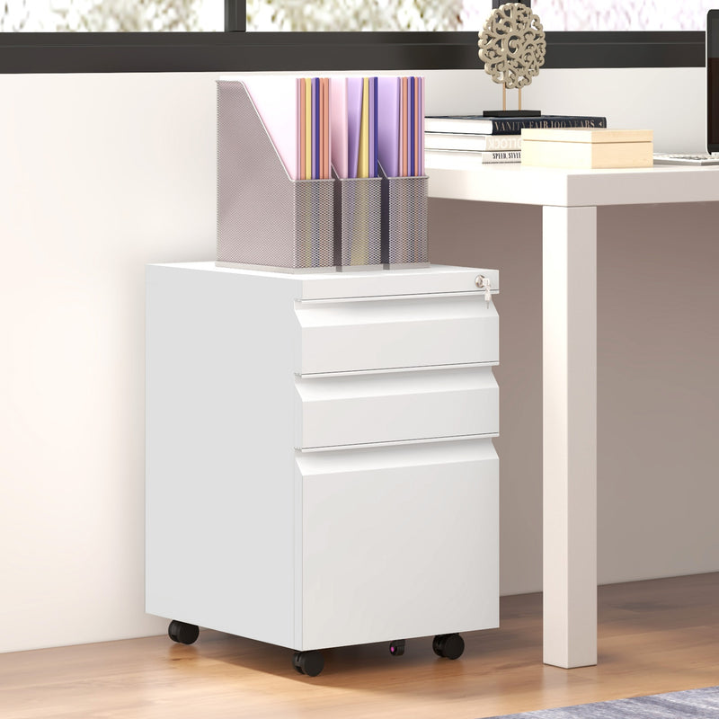 Under-desk 3-drawer steel file cabinet – image 10