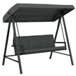 Dark grey 3-seater garden swing seat with tilting canopy and washable cushions