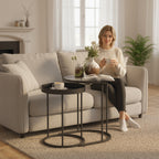 Set of Two Industrial Nesting Tables - Grey
