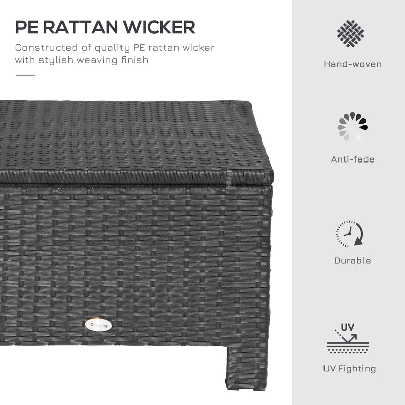Black rattan footstool – image 4