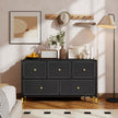 Wide 5-drawer faux leather chest – image 9