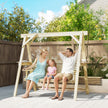 Wooden 3-seater swing bench – image 2