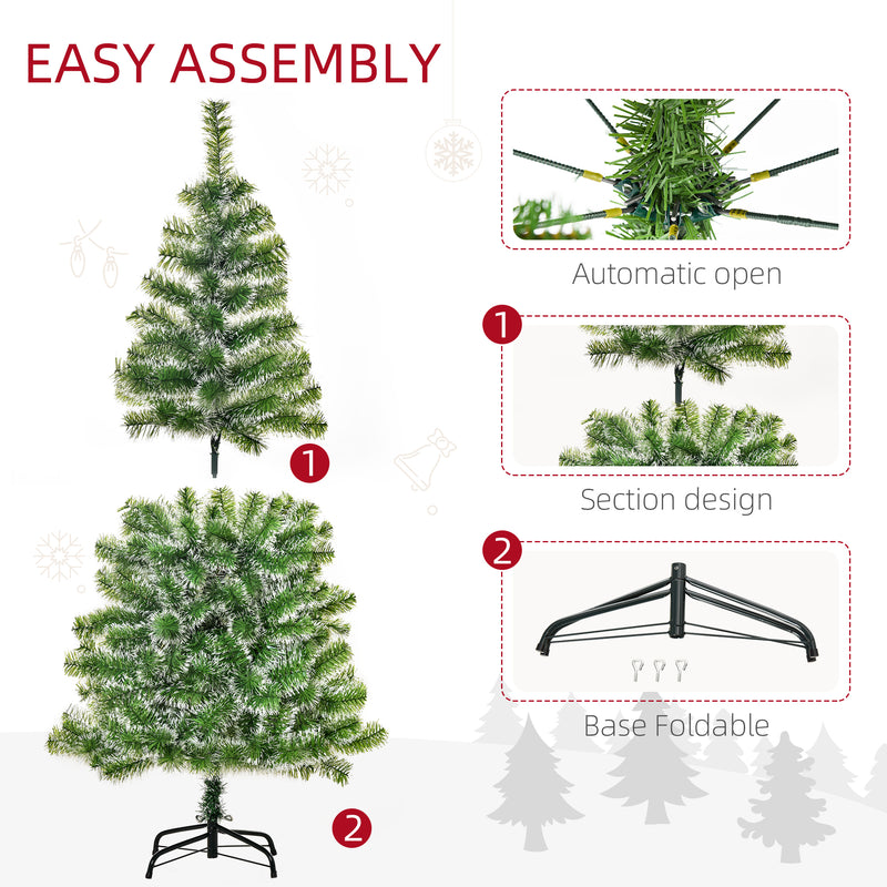 HOMCOM 5FT Indoor Christmas Tree Artificial Decoration Xmas Gift with Metal Stand Branch Tips – view 6