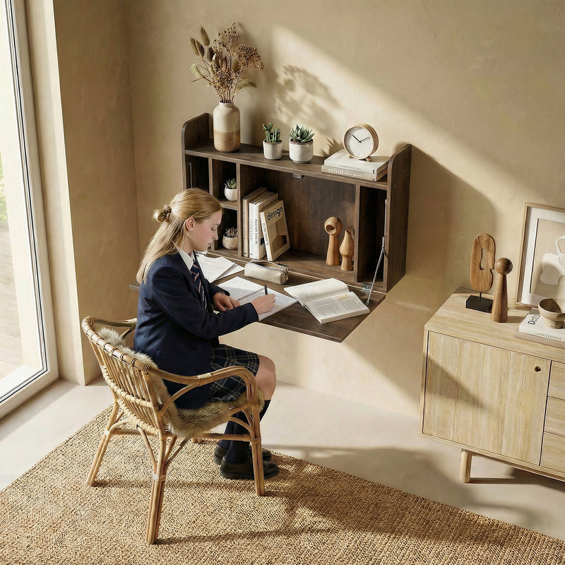 Dark brown wall-mounted desk – image 8
