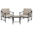 Madison black metal bistro set with two armchairs and table