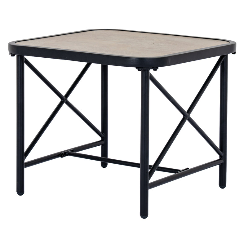 Madison square table with stone-look top