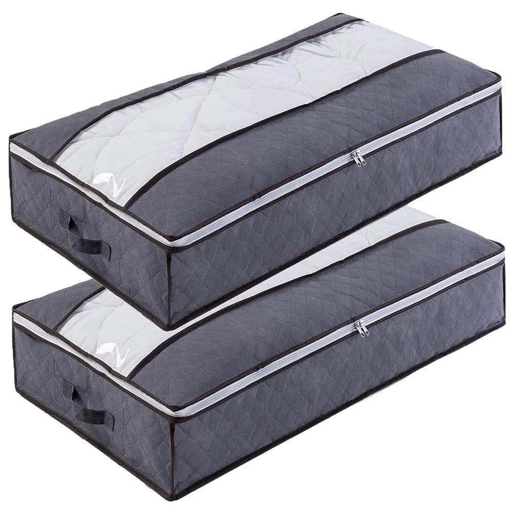 2-Pack Large Underbed Storage Organizers with Viewing Window