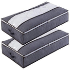 2-Pack Large Underbed Storage Organizers with Viewing Window