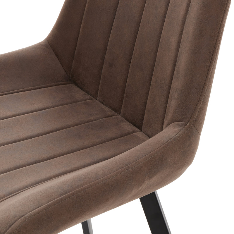 Close-up of the channel-stitched back and seat