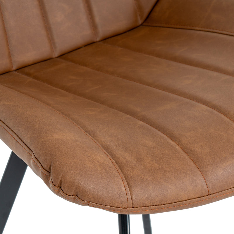 Close-up of the stitched tan seat