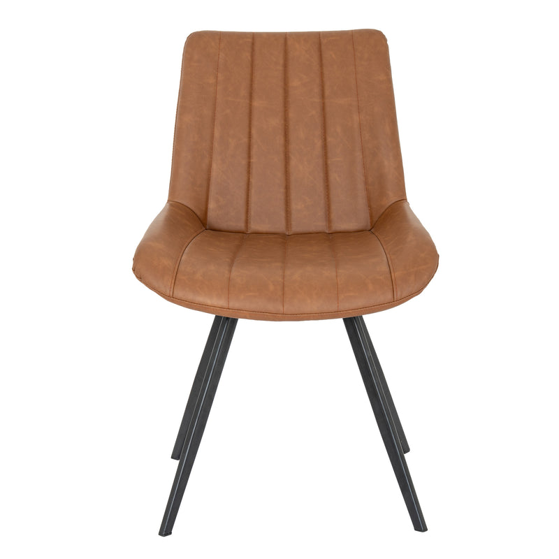 Malmo tan swivel chair from the front