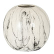 Marble effect ceramic globe vase in white and grey