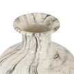 Looking into the flared neck of the squat marble vase
