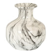 Squat marble effect ceramic vase with flared neck