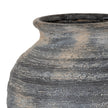 Close-up of the ribbing and weathered charcoal glaze