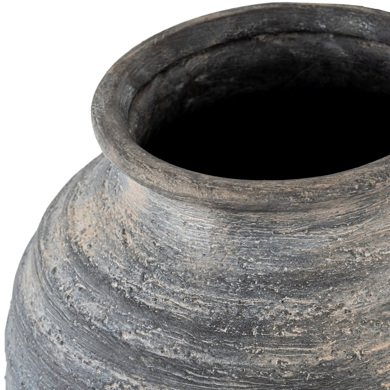 Looking into the rolled rim of the Marra vase