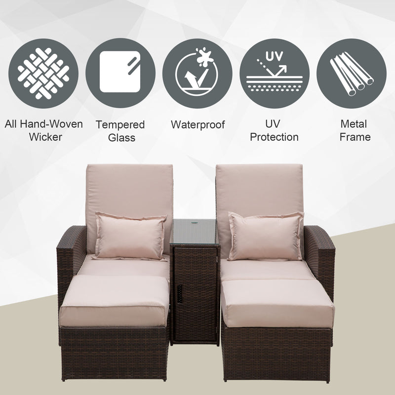 Rattan sun lounger set – image 4