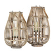 Medium ellipse wicker lantern shown with a large size, sold separately