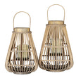 Medium peardrop wicker lantern shown with a large size, sold separately