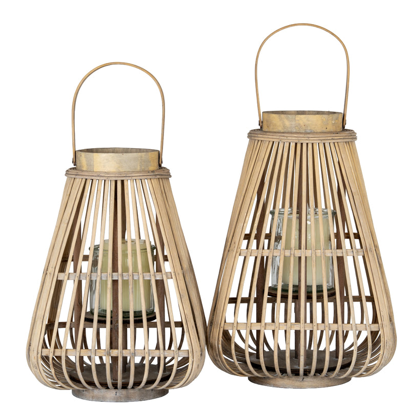 Medium peardrop wicker lantern shown with a large size, sold separately