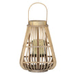 Medium peardrop wicker lantern with a candle in its glass holder