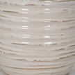 Close-up of the glossy cream ribbing