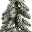 Close-up of the flocked snowy pine branches