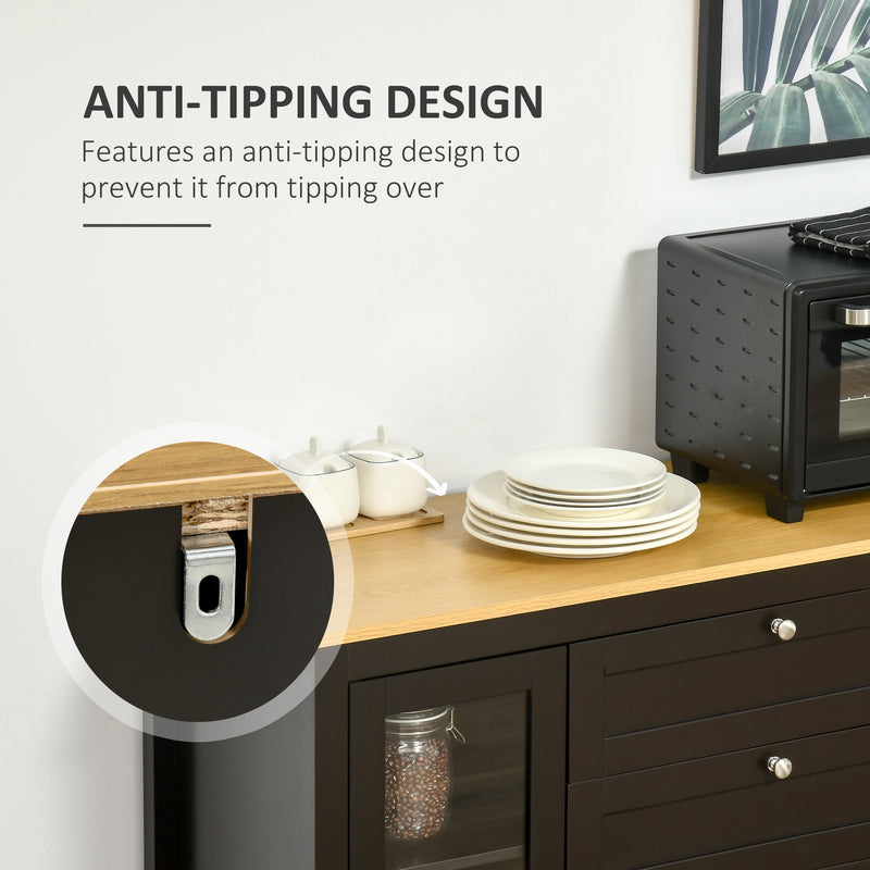 Black & oak glass door sideboard – image 7
