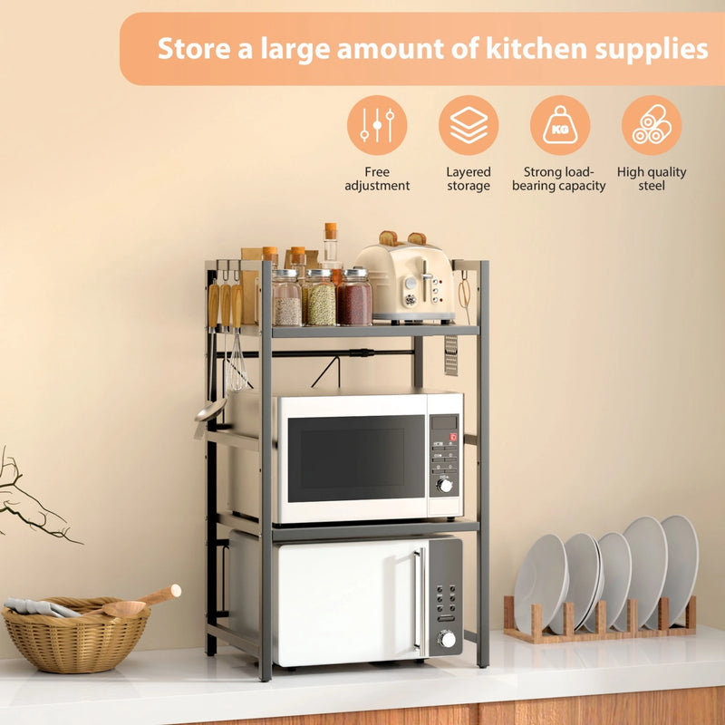 Large-capacity microwave stand storage layout