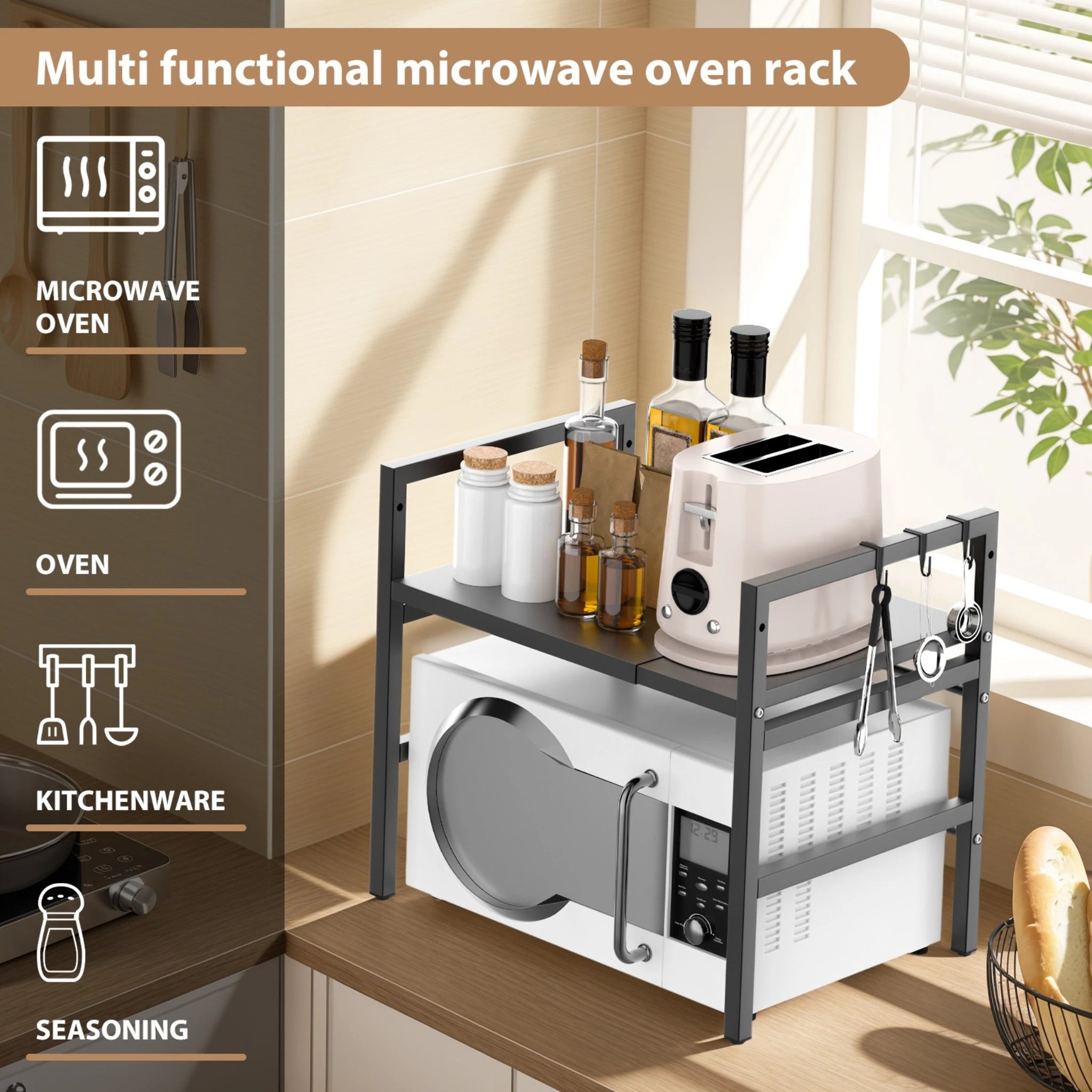 Expandable Microwave Stand – Countertop Rack