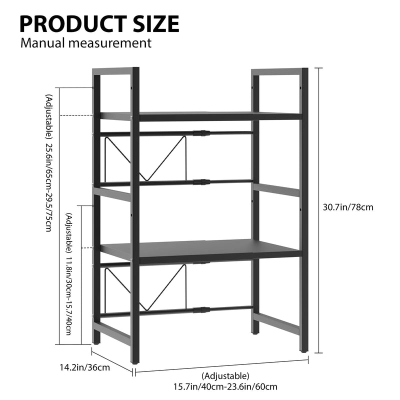 3 tier microwave stand size illustration
