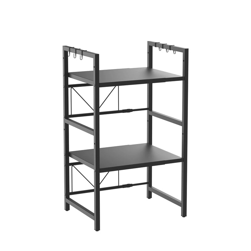 3 tier microwave stand with hanging hooks