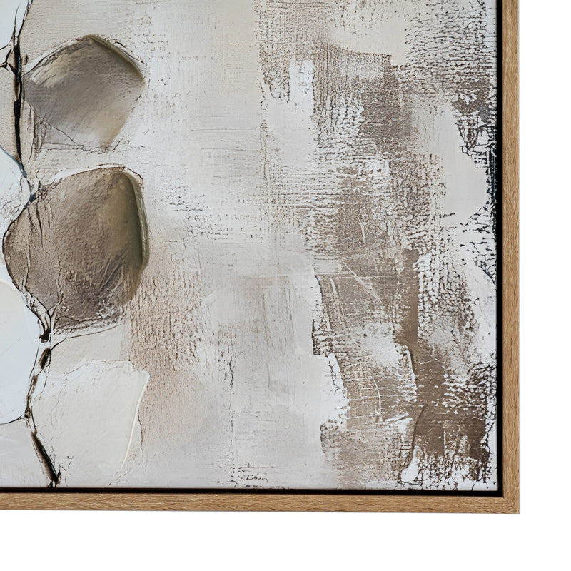Close-up of the textured leaves and frame corner