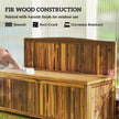 Outsunny Wood Storage Bench for Patio Furniture, Outdoor Garden Seating Tools, Brown – view 6