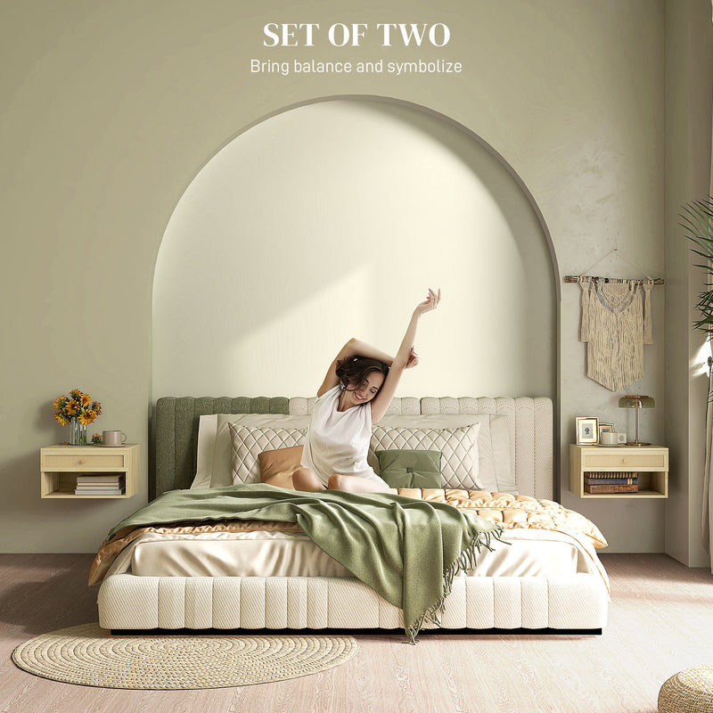 Floating rattan bedside tables – image 4